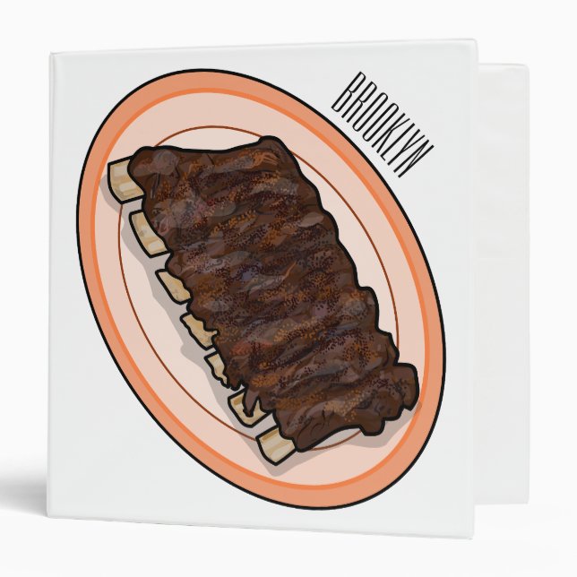 Short ribs cartoon illustration binder (Front/Inside)