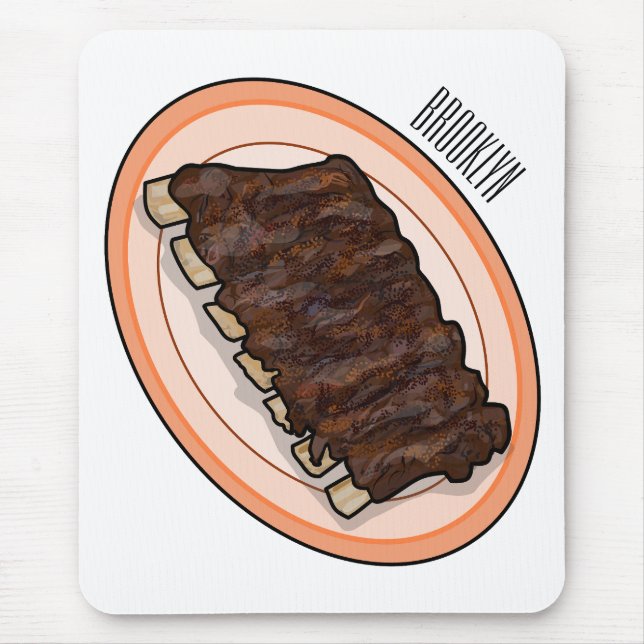 Short ribs cartoon illustration mouse pad (Front)