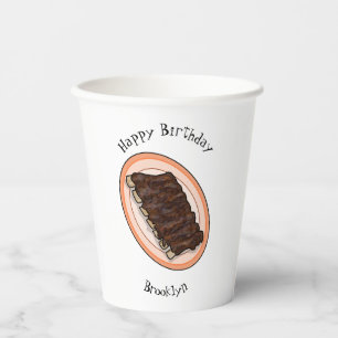 Short ribs cartoon illustration paper cups