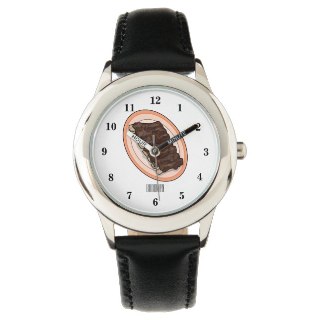 Short ribs cartoon illustration watch (Front)
