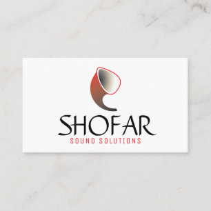 Short Shofar (red) Business Card