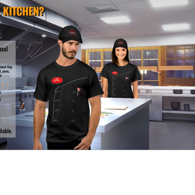 short sleeve black T-Shirt as Casual Chefs Jacket (Creator Uploaded)