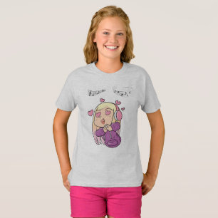 Short Sleeve T-Shirt for Girls with Kawaii Girl De