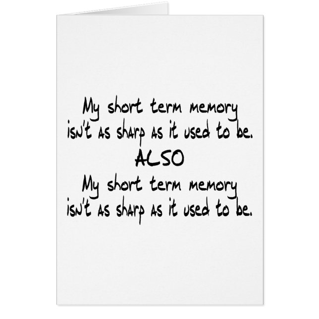 Short Term Memory (Front)