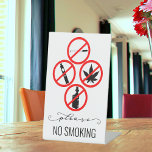 Short Term Rental Business No Smoking Cigarettes   Pedestal Sign<br><div class="desc">This design may be personalized in the area provided by changing the photo and/or text. Or it can be customized by clicking Personalize this Template and then choosing the click to customize further option and delete or change the colour of the background, add text, change the text colour or style,...</div>