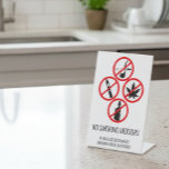 Short Term Rental Business No Smoking Indoors Pedestal Sign<br><div class="desc">This design may be personalized in the area provided by changing the photo and/or text. Or it can be customized by clicking Personalize this Template and then choosing the click to customize further option and delete or change the colour of the background, add text, change the text colour or style,...</div>