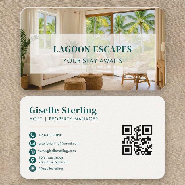 Short Term Rental QR Code Professional Business Card (Creator Uploaded)