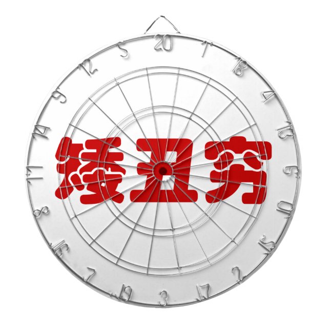 Short, Ugly & Poor 矮丑穷 Chinese Hanzi MEME Dartboard (Front)