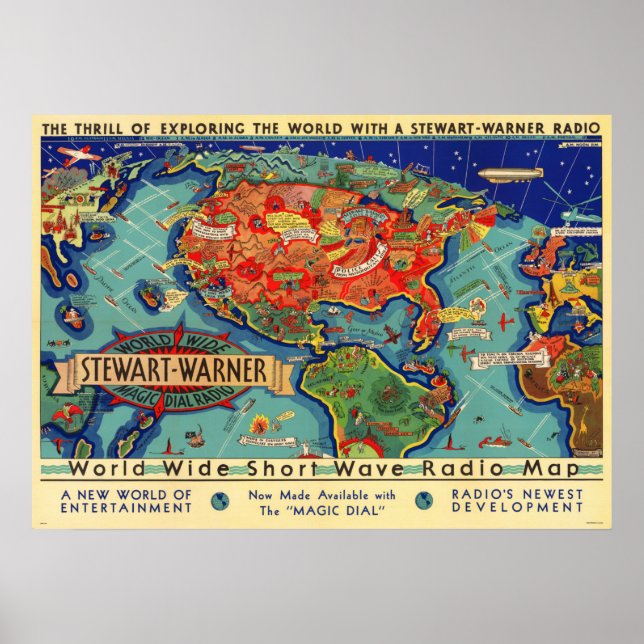 Short Wave Radio Map Poster (Front)