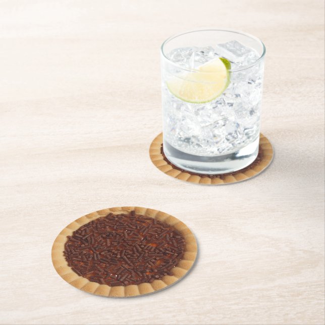Shortbread Cake Cookie Image Round Paper Coaster (Insitu)