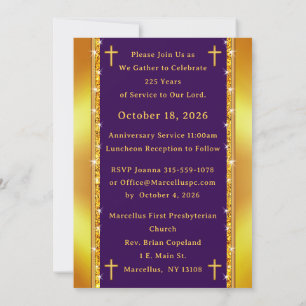 SHORTER, Special Order, 225th Church Anniversary Invitation