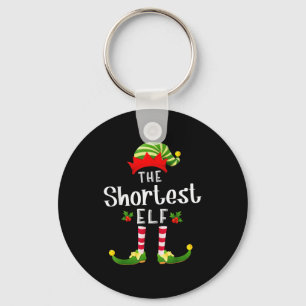 Shortest Christmas Elf Matching Pajama X-mas Party Keychain
