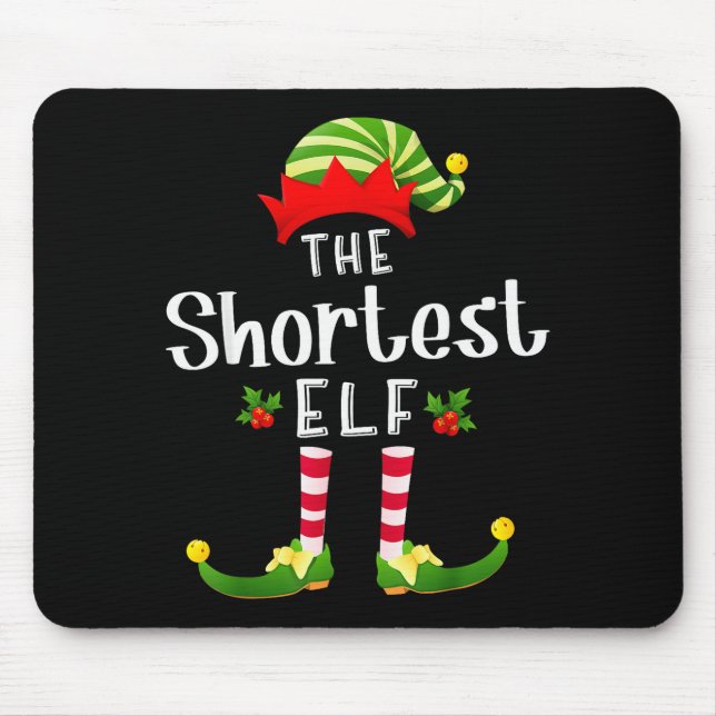 Shortest Christmas Elf Matching Pajama X-mas Party Mouse Pad (Front)