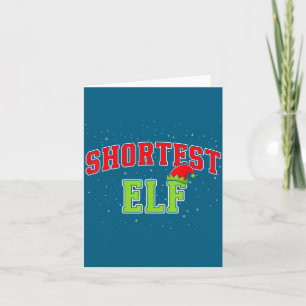Shortest Elf Christmas Family Matching Group Xmas  Card