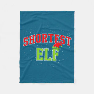 Shortest Elf Christmas Family Matching Group Xmas  Fleece Blanket