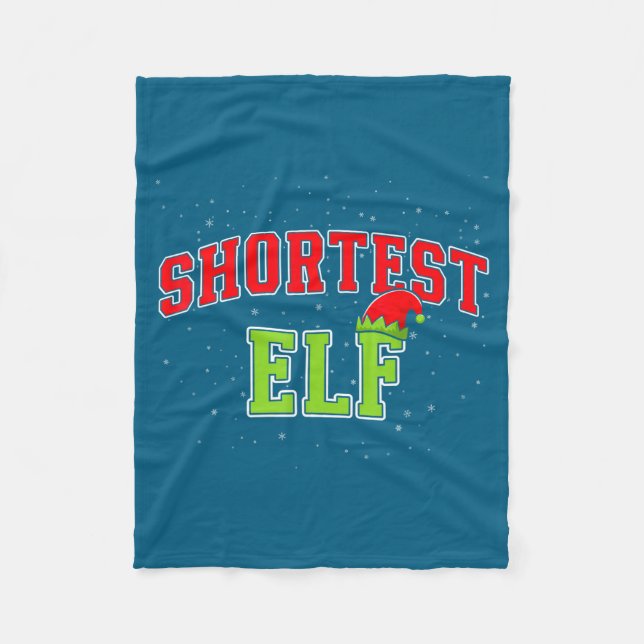 Shortest Elf Christmas Family Matching Group Xmas  Fleece Blanket (Front)