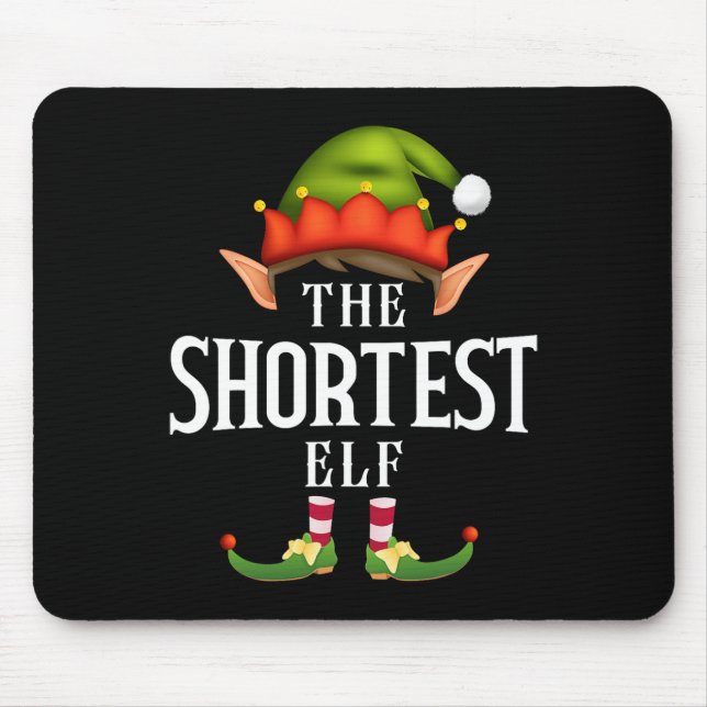 Shortest Elf Group Fun Christmas Pajama Party  Mouse Pad (Front)