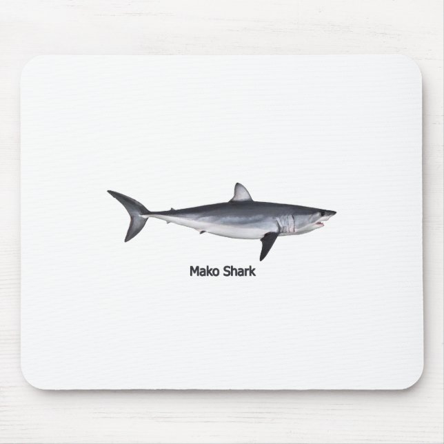 Shortfin Mako Shark Illustration Mouse Pad (Front)