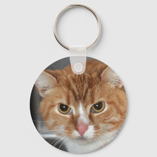 Shorthair Orange Tabby Cat Keychain (Front)
