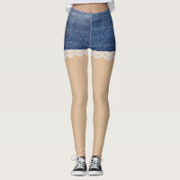 Shorts en denim Leggings en dentelle