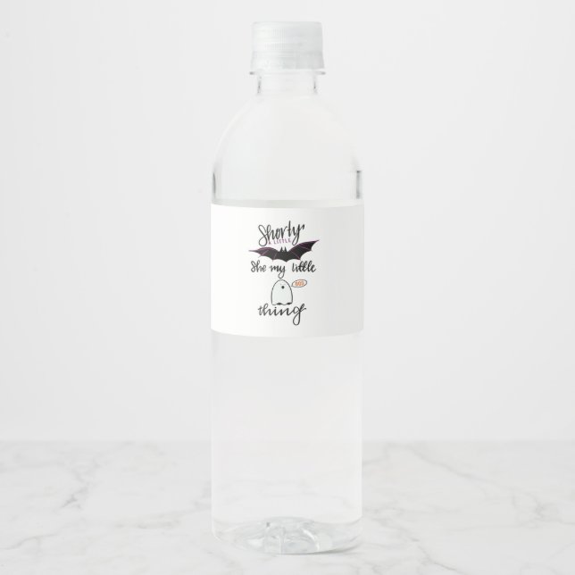 Shorty Batty Funny Retro Water Bottle Label (Front)