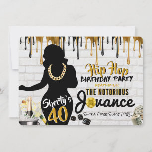 Shorty's 40  90's Hip Hop Birthday Drip Photo Invitation