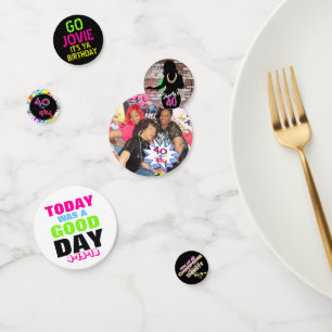 Shorty's 40 Retro Hip hop Birthday Photo Confetti