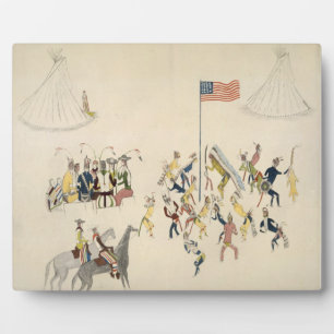 Shoshone dance participated in only by men (pigmen plaque