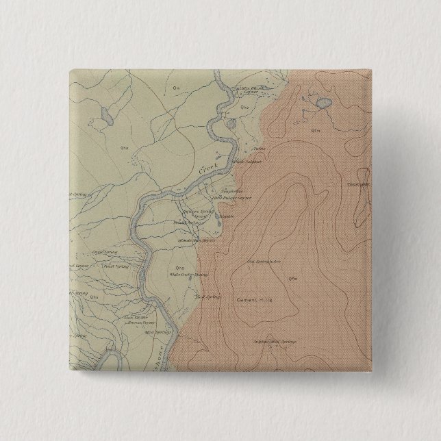 Shoshone Geyser Basin 2 Inch Square Button (Front)