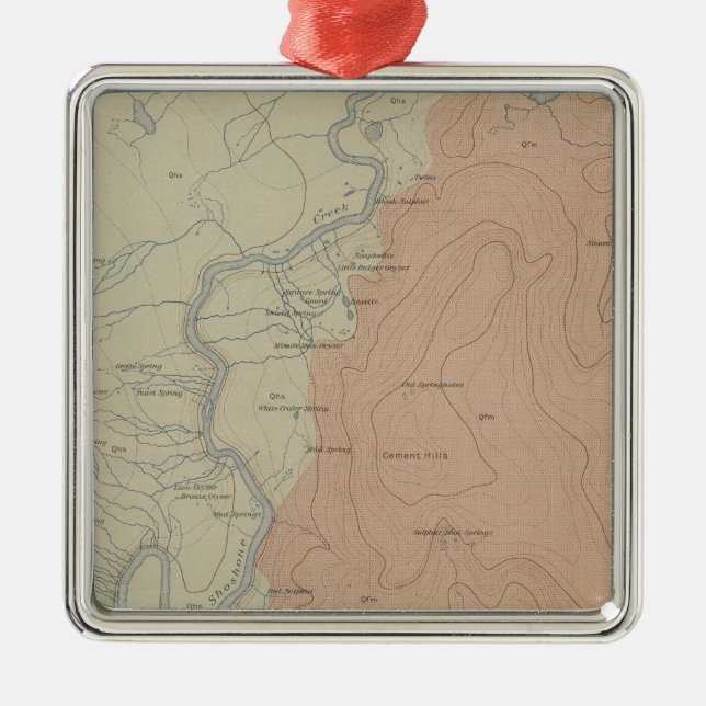 Shoshone Geyser Basin Metal Ornament (Front)