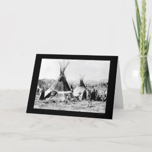 Shoshoni Indian and Skin Tipis 1884 Card