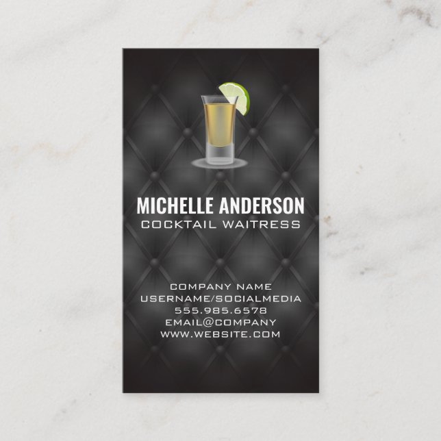 Shot Glass | Bar and Restaurant Upholstery Business Card (Front)