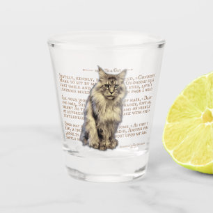Shot glass - black silver tabby Maine Coon cat