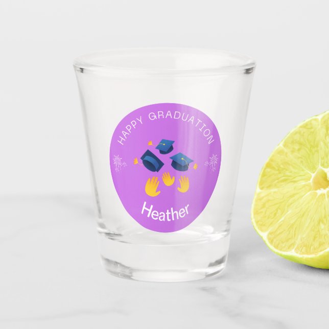 Shot Glass - Happy Graduation Personalize-Add name (Front)