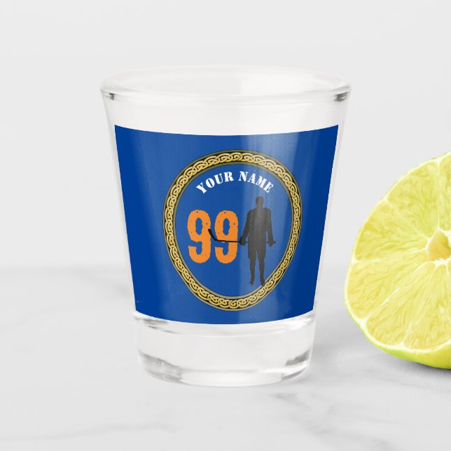 Shot Glass Hockey Player - Add Name & Number  (Front)