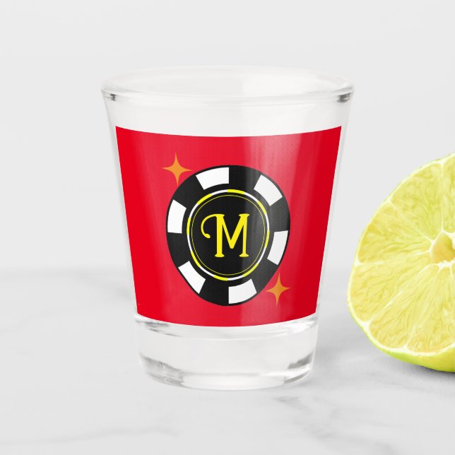 Shot glass - Poker Personalized (add initial) (Front)