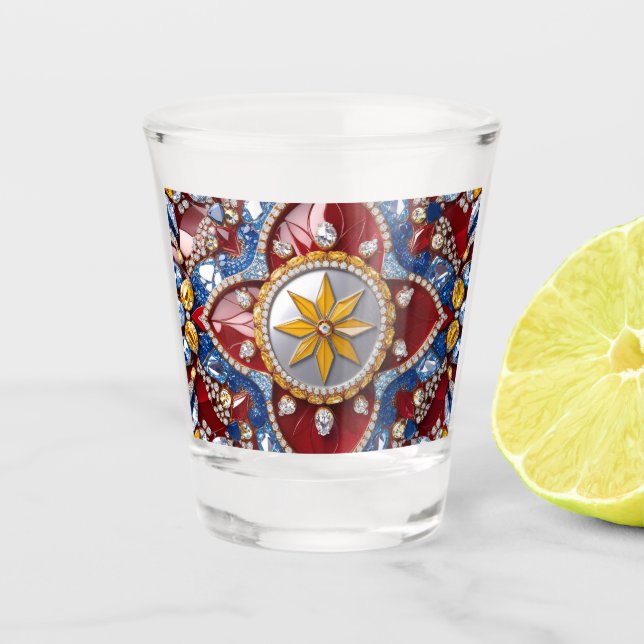 Shot glass with Colombia Colours (Front)