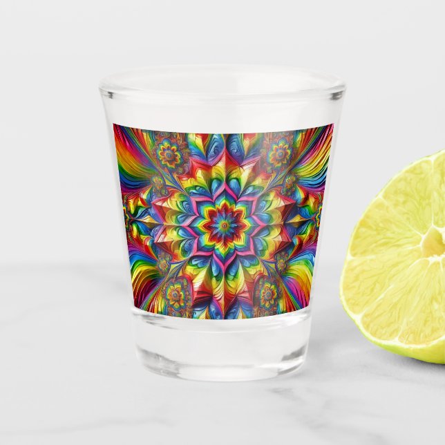 Shot glass with LGBTQ Colours (Front)