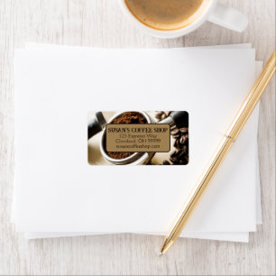 Shot of Espresso Brew for Cappuccino Address Label
