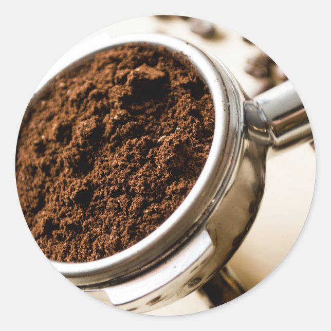 Shot of Espresso Ready to Brew for Cappuccino Classic Round Sticker (Front)