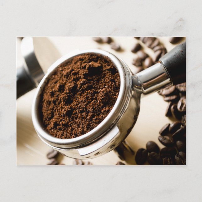 Shot of Espresso Ready to Brew for Cappuccino Postcard (Front)