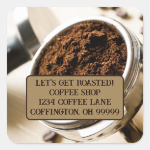 Shot of Espresso Ready to Brew Return Address Square Sticker