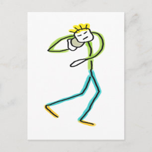 Shot Put Stickman Postcard