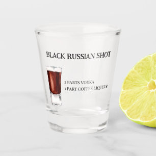 Shot Recipe Black Russian party  Shot Glass