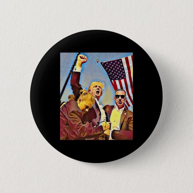 Shot Trump Fight  2 Inch Round Button (Front)