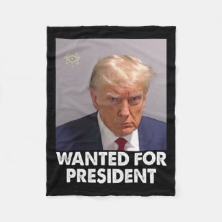 Shot Trump Funny Wanted For President 2024 Fleece Blanket