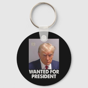 Shot Trump Funny Wanted For President 2024  Keychain