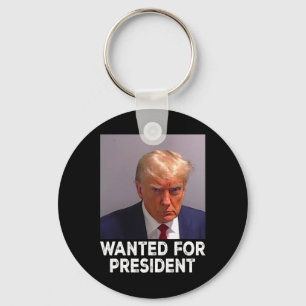 Shot Trump Wanted For President 2024  Keychain