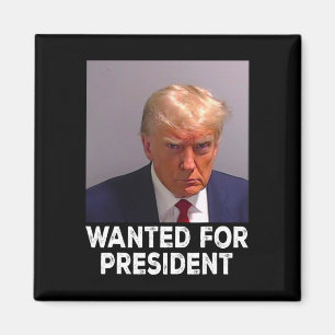 Shot Trump Wanted For President 2024  Magnet