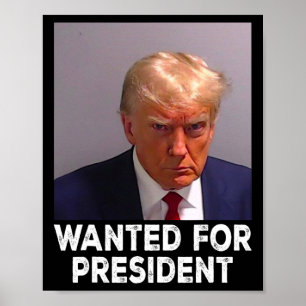 Shot Trump Wanted For President 2024  Poster
